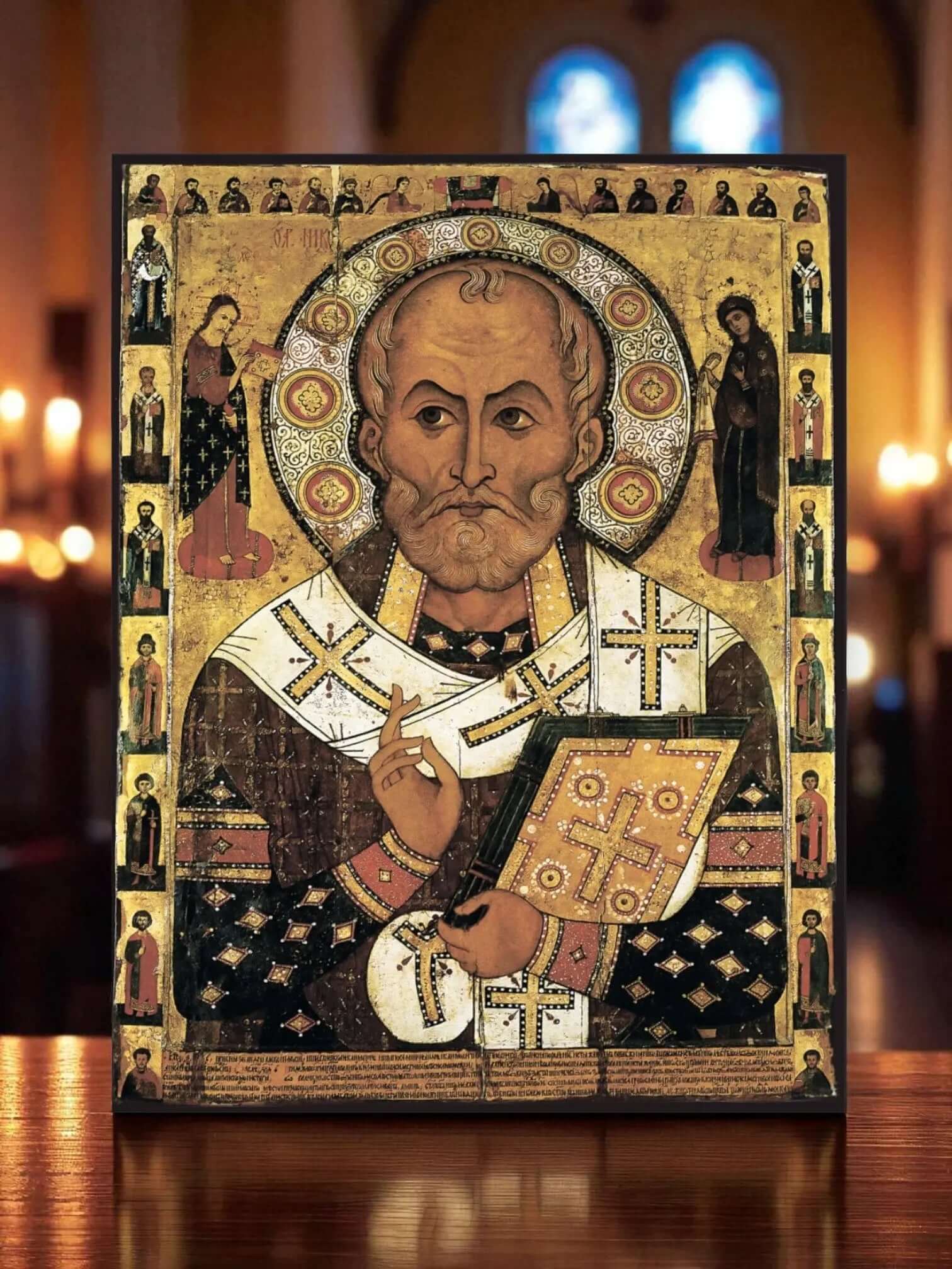 Saint Nicholas the Wonderworker – The Lipensky Icon (Nikola Lipny) 13th Century Orthodox Reproduction - iconsofsaints.com