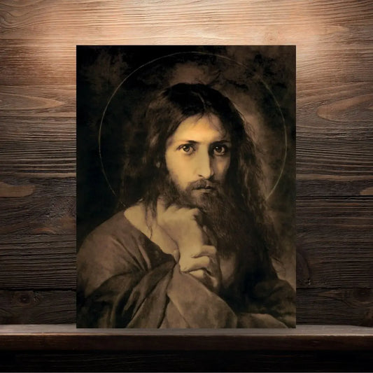 Orthodox Icon of Christ the Savior “My Judge” – Inspired by Karl Bryullov’s “The Savior in the Desert” | Handmade Wooden Religious Icon icons
