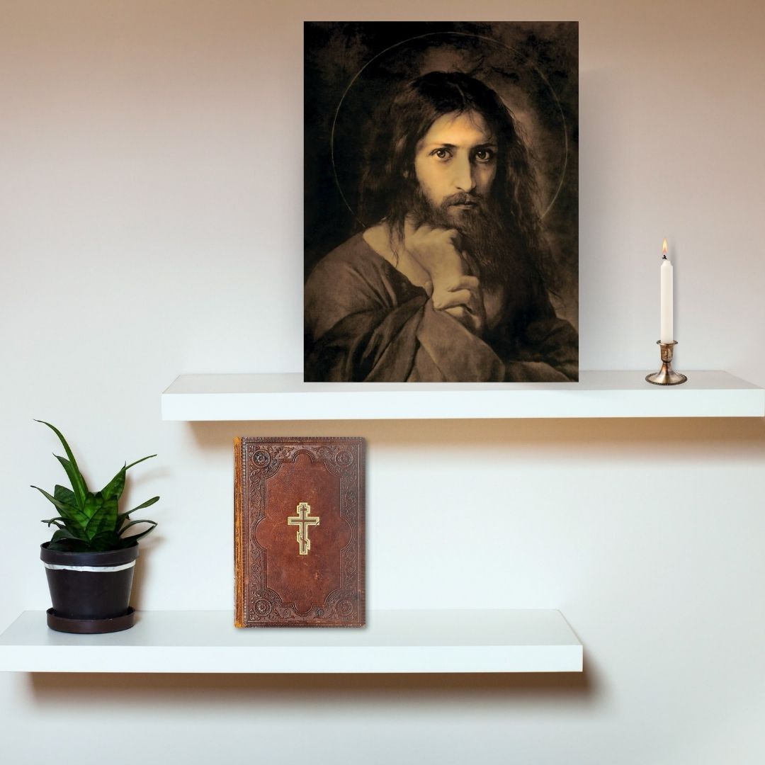Orthodox Icon of Christ the Savior “My Judge” – Inspired by Karl Bryullov’s “The Savior in the Desert” | Handmade Wooden Religious Icon