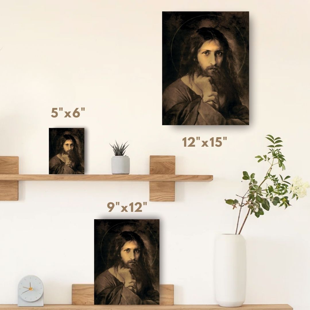 Orthodox Icon of Christ the Savior “My Judge” – Inspired by Karl Bryullov’s “The Savior in the Desert” | Handmade Wooden Religious Icon