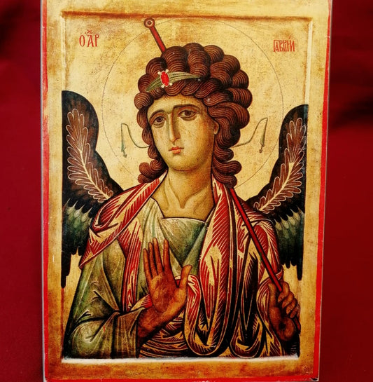 Wooden Icon of the Holy Archangel Gabriel.