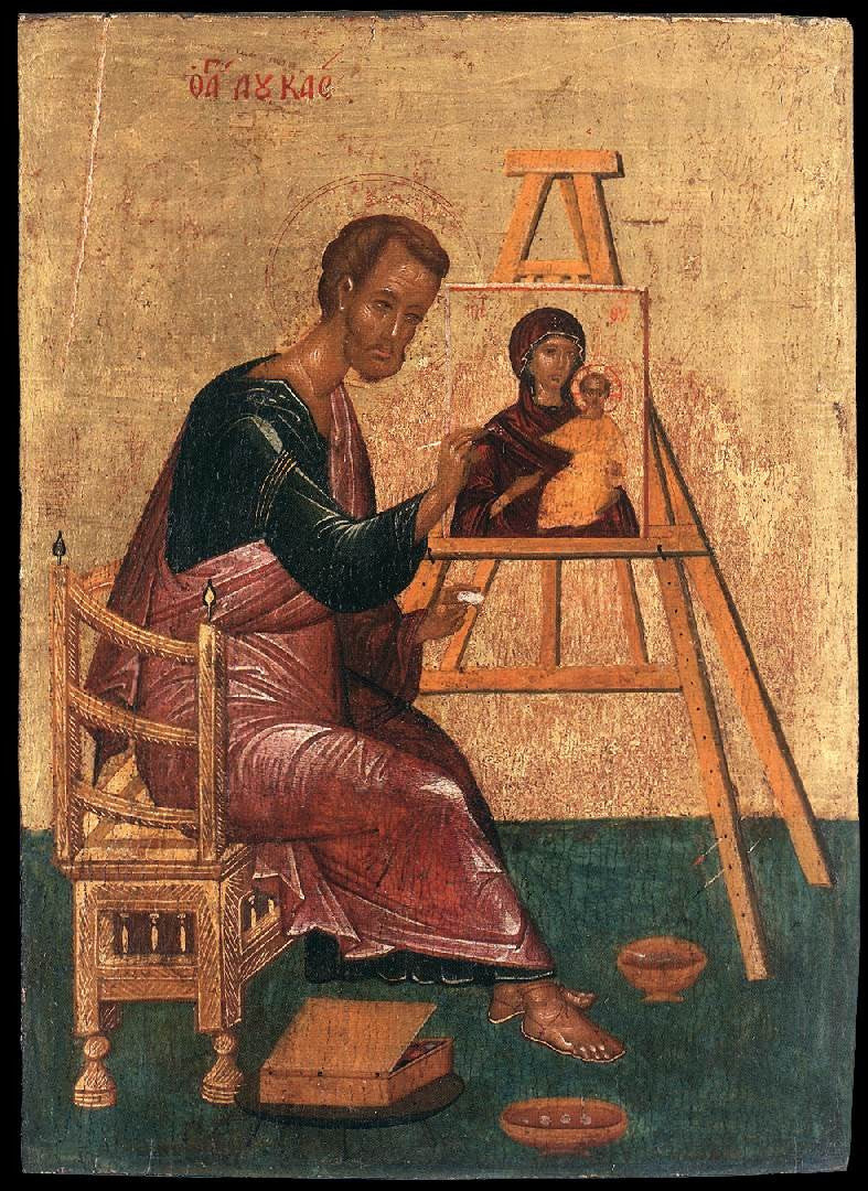 Icône du Saint Apôtre Luc avec l'Icône de la Mère de Dieu