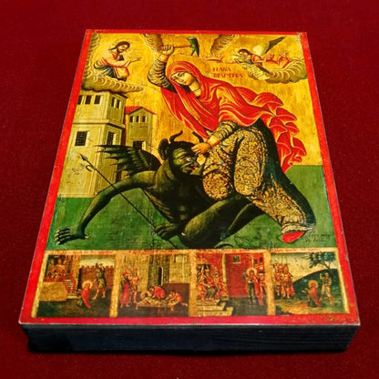 Icon of Saint Marina "beating the devil"