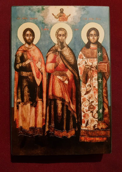Icon of Saints Shamona, Guria, diacon Abibus of Edessa (Gury, Samon and Aviv)