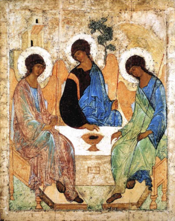 Wooden Icon of the Holy Trinity by the icon painter Andrei Rublev 