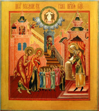 Wooden Icon of the Mother of God Introduction to the Temple